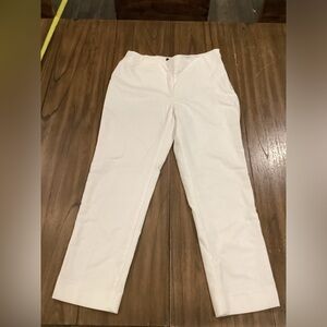 Ellen Tracy White pleated chino dress work dresss Pants ankle crop size 10